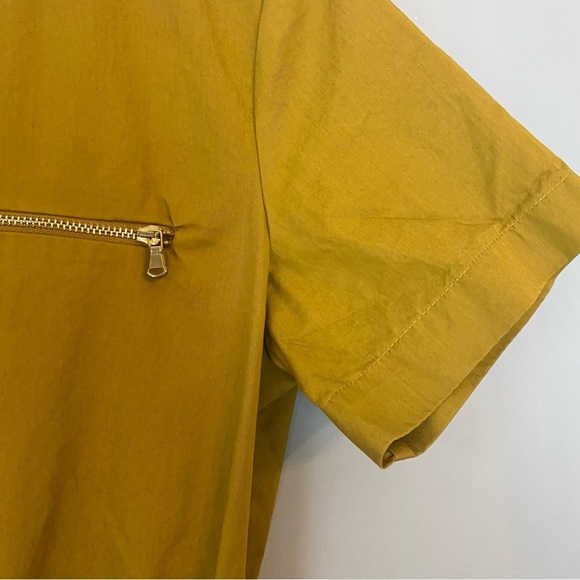 Zara Trafaluc Mustard Yellow, Short-Sleeved, 100% Cotton Skort Romper - Picture 4 of 10
